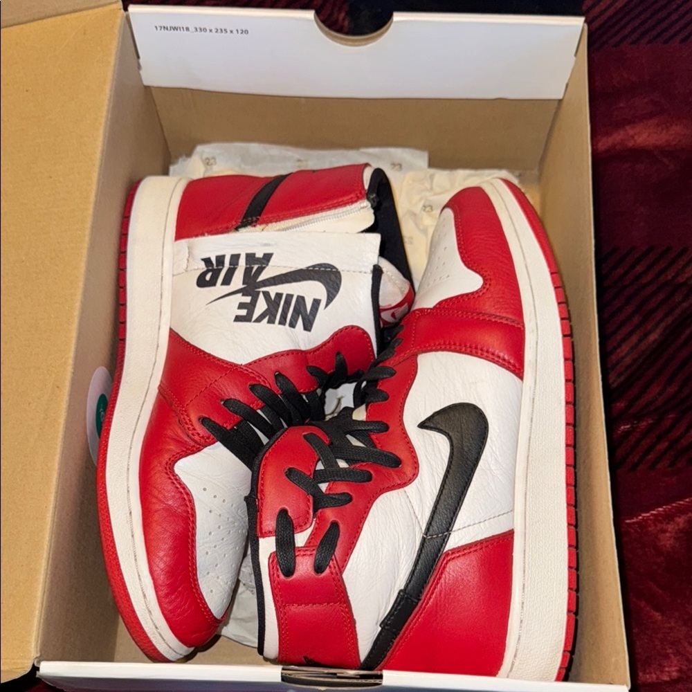 Nike Air Jordan 1 **Rare**Red and White Womens Sneakers - Picture 7 of 7